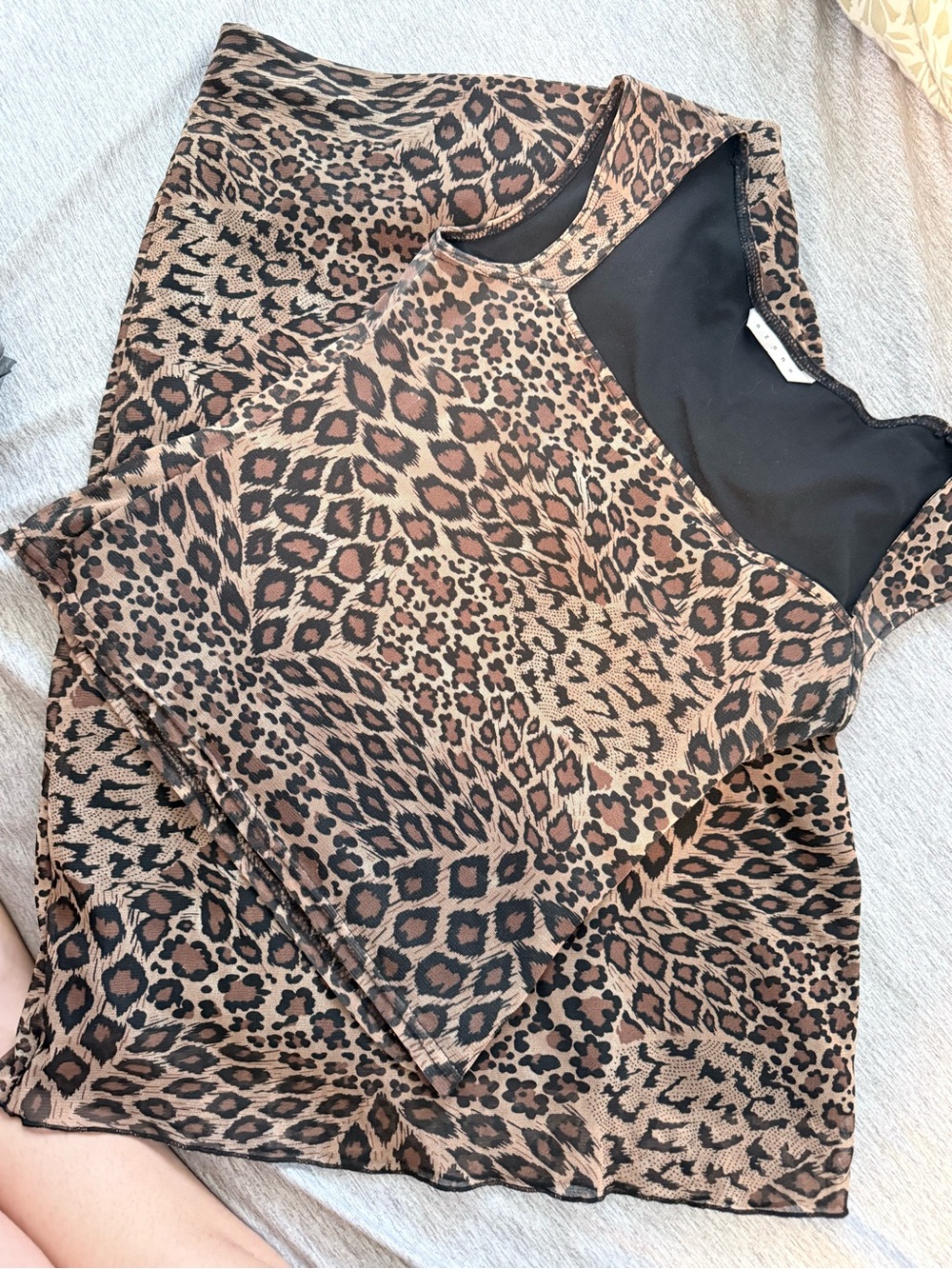 Leopard Print Skirt Set - Brown Black Tan